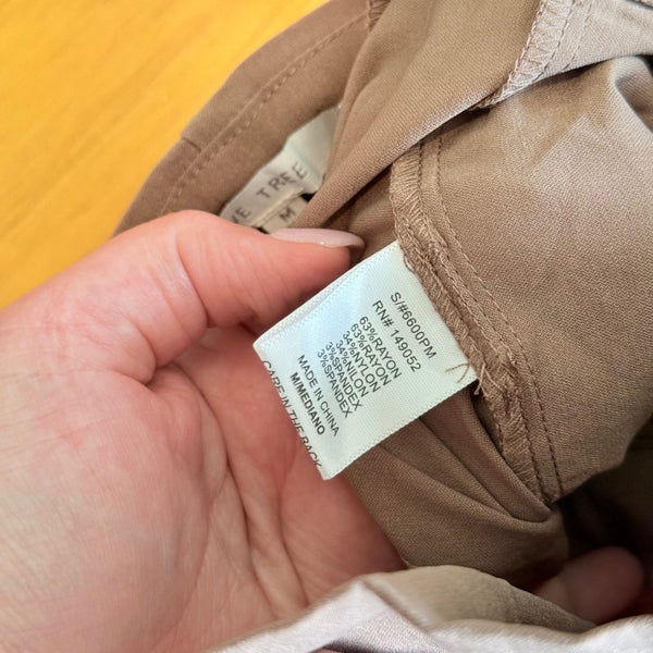 Love Tree Size M Rayon Beige Tie-Waist Pants Carousel 6