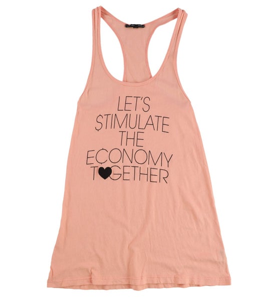 TRULY MADLY DEEPLY Womens Let's Stimulate Racerback Tank Top, NWT Carousel 1