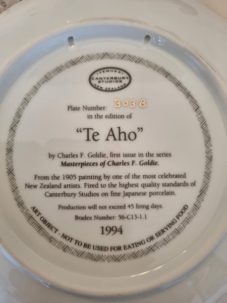 Temuka Plate "Te Aho" by Chalres F Goldie64194329739266111