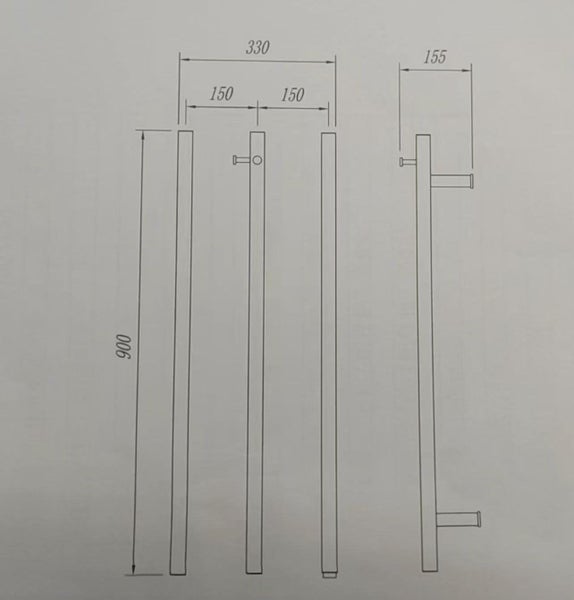 Heated towel rail set 3 vertical concealed GUNMETAL save 66% now $250 set3 Carousel 2