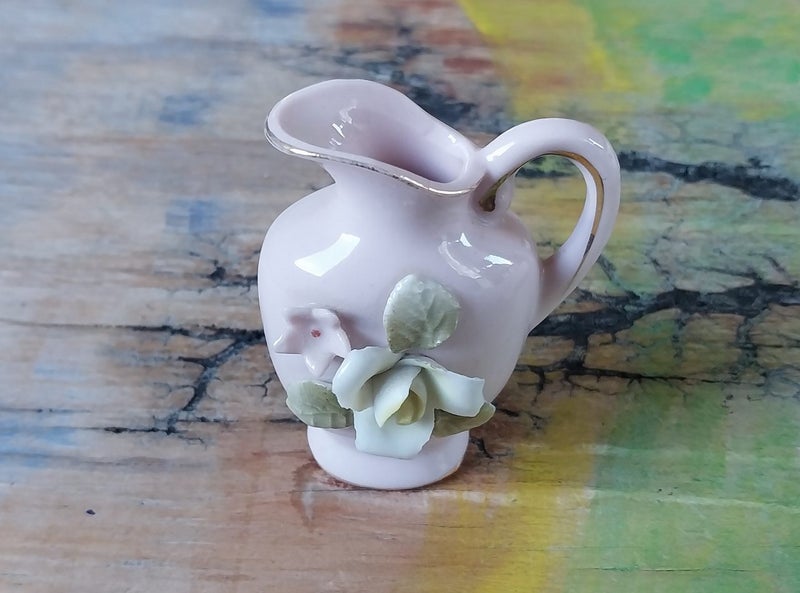 ***Tiny Treasures*** Miniature ornate ceramic jug. Carousel 1