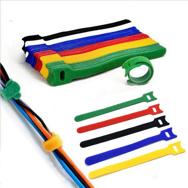 120X 15cm Reusable Cable Tie Nylon Hook Loop Strap Cord Ties PC TV Organiser Carousel 1