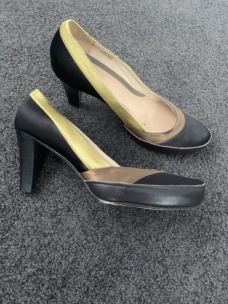 Ziera Luxury Black, Brown & Green/Gold Extra Wide Fit Heels – Size 4264197782783747114