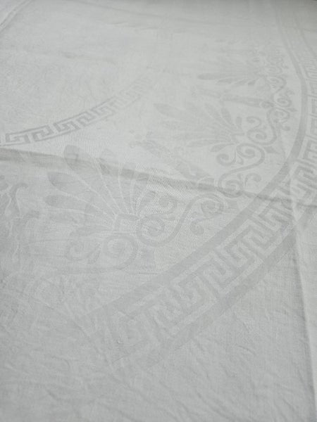 Large White Damask Banquet Cloth Carousel 1