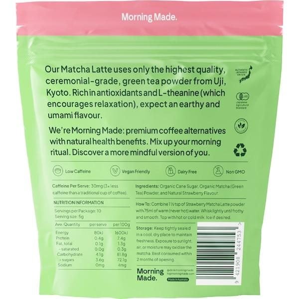 Morning Made Matcha Latte Strawberry Blend Drink Powder 50g Carousel 2