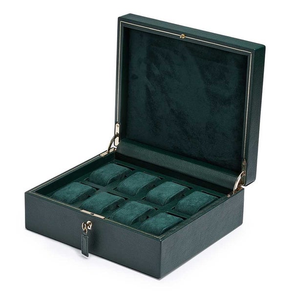 Wolf British Racing Green 8-Piece Watch Box Carousel 1