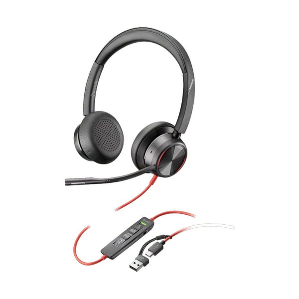 HP Poly Blackwire 8225 Stereo USB-C Headset +USB-C/A Adapter (8X223AA) Carousel 1