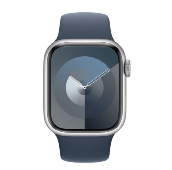 Apple Watch Series 9 GPS+Cellular,41mm Silver Alu.Case M/L Storm Blue Sport Band Carousel 2