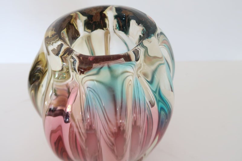 ***MID CENTURY SANYU GLASSWORKS NARUMI FANTASY SERIES RAINBOW VASE*** Carousel 5