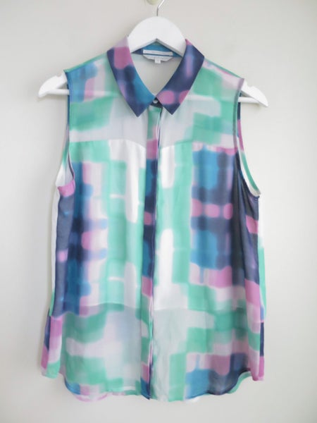 VERONIKA MAINE (AU) *Stunning Chic Chiffon Sleeveless Summer Blouse Top* 12 Carousel 3