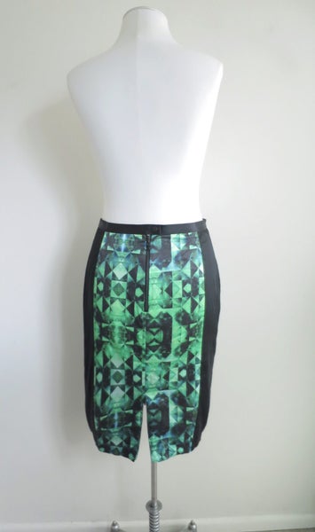 VERONIKA MAINE (AU) *Stunning Chic Green Gem Printed Pencil Skirt* 12 Carousel 2