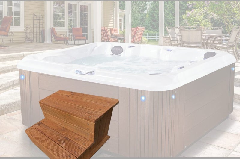 Spa Pool / Deck / Caravan Steps 40cm high - cedar Carousel 2