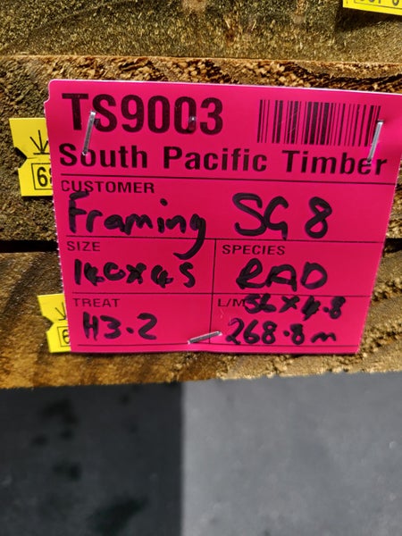 PINE FRAMING - SG8 H3.2 WET - 140 x 45mm - MG - 268.8m - TS900364210528585731112