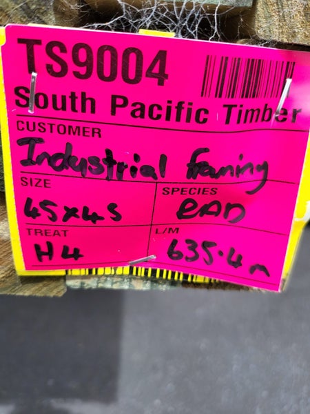 PINE FRAMING / BALUSTERS - 45 x 45mm - INDUSTRIAL - H4 P/R - 635.4m - TS900464647331008259112