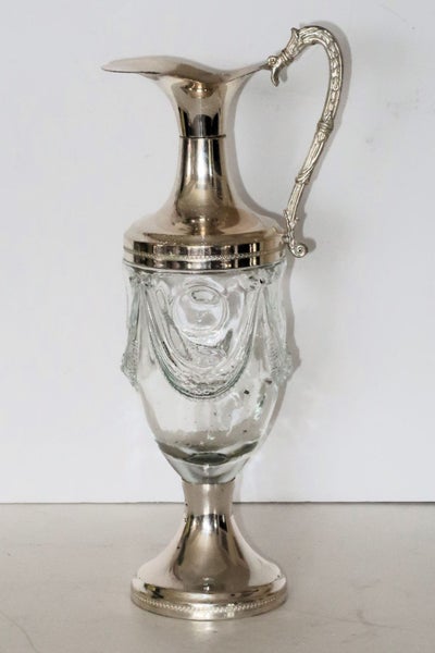 ***FABULOUS GLASS AND SILVER PLATED CLARET JUG ITALY*** Carousel 1