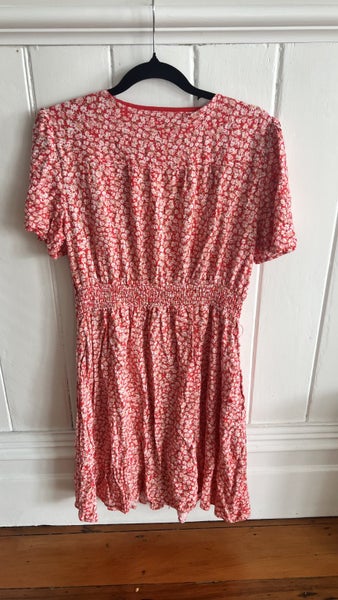 Dotti Red Floral Linen Viscose Dress size 10 Carousel 2