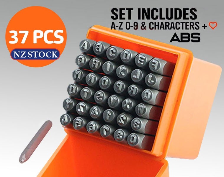 37Pcs Letter Number Punch Set +1 Stamp Hardened Metal Marking Stamping Carousel 1