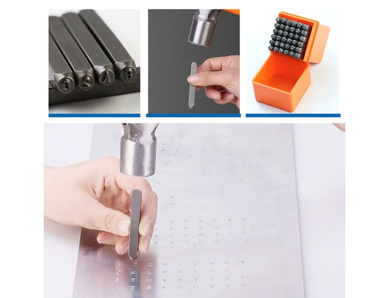 37Pcs Letter Number Punch Set +1 Stamp Hardened Metal Marking Stamping Carousel 6