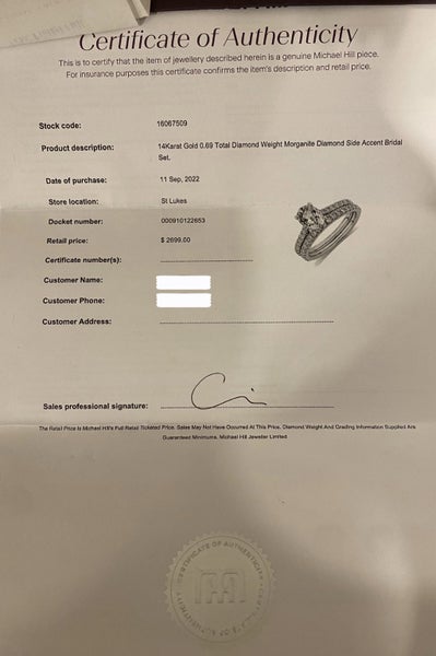 Rose Gold Diamond Morganite Ring Set Carousel 4