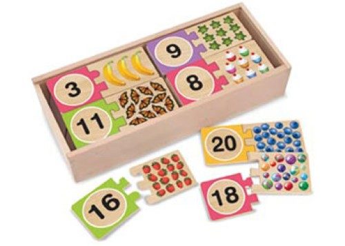 Melissa & Doug - Numbers Wooden Puzzle Cards Carousel 1