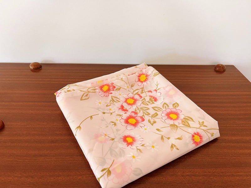 Vintage Retro Pink Floral Shower Curtain Carousel 1