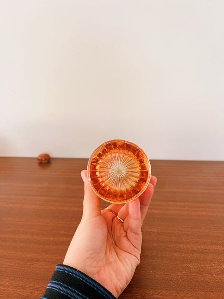 Vintage Imperial Carnival Glass Marigold Tiger Lily Tumbler X2 Carousel 4