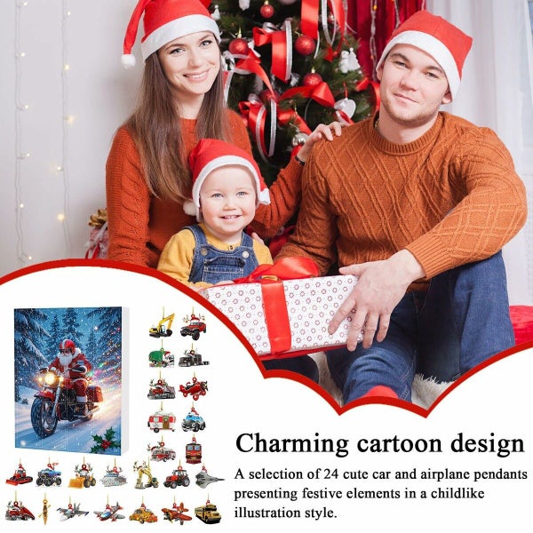 Christmas Advent Calendar with 24 Vehicles Trains Planes Vehicles Carousel 1