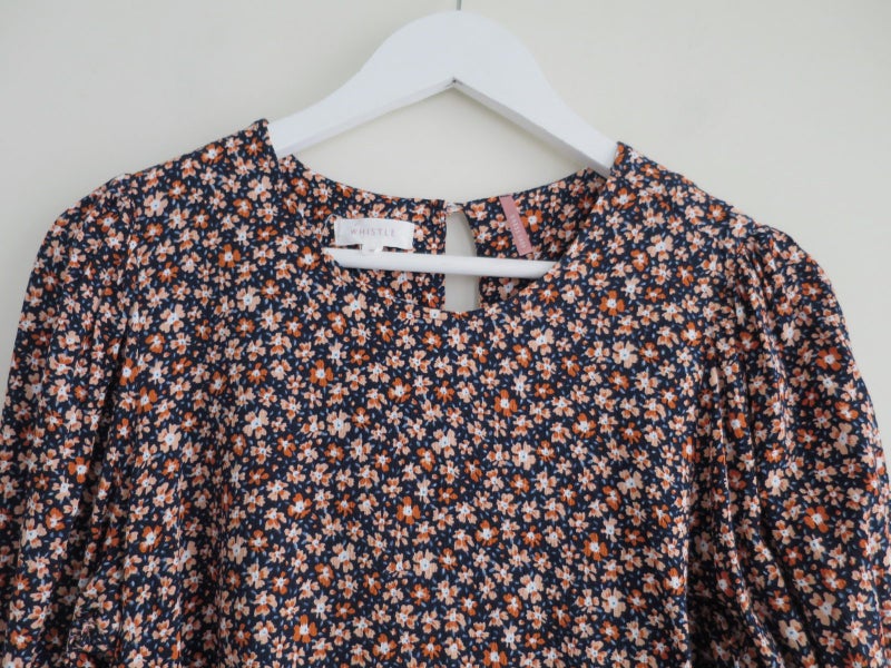 WHISTLE *100% Viscose Ditzy Florals Tiered Tunic Dress* 10 Carousel 2