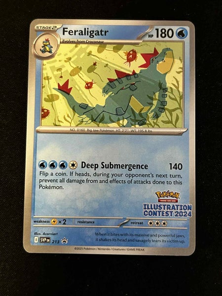 Feraligatr 213 Illustration Contest 2024 SV: Scarlet & Violet Promo Pokemon Card Carousel 1