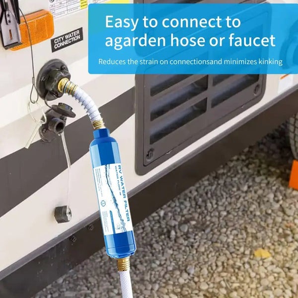 NNETM 1pc RV Inline Hose Water Filter with Hose Protector Carousel 2