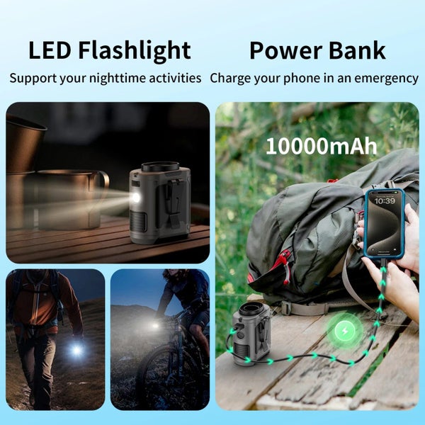 NNEOBA Outdoor Waist Fan with LED & Power Bank (20000mAh) Carousel 2