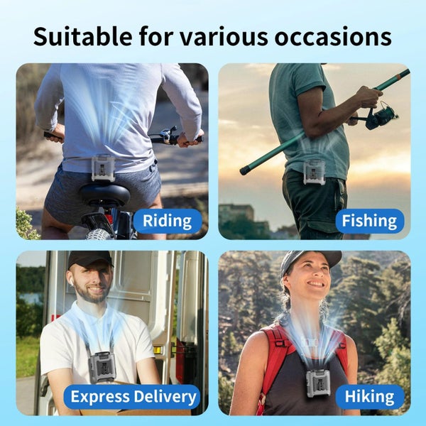 NNEOBA Outdoor Waist Fan with LED & Power Bank (20000mAh) Carousel 6