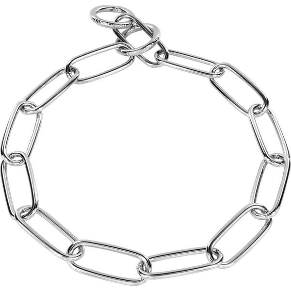 Herm Sprenger Dog Chain Check Collar Fur Saver Chrome Plated Steel Long Link 4mm Carousel 1