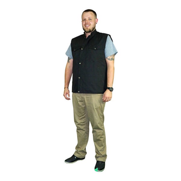 Oilskin Vest Brown unisex Adult Polar Fleece lined Free Storage bag Carousel 2