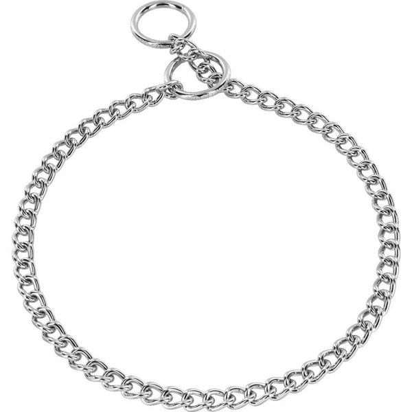 Dog Chain Sprenger Check Collar Round Narrow Link Chrome Plated Choker Heavy 3mm Carousel 1