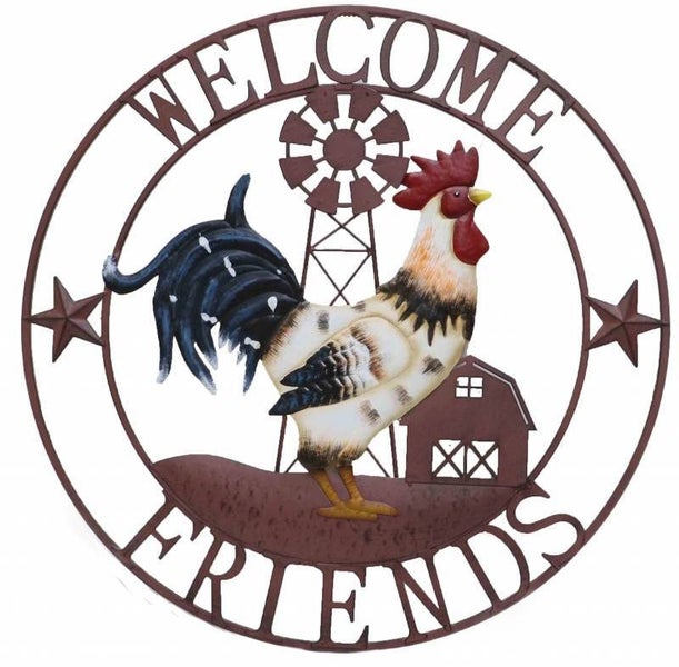 Laser Cut 3D Farm Welcome Handcrafted Rooster Wall Art Rustic Carousel 1