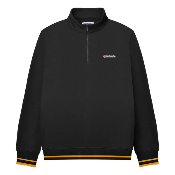 Lambretta Mens Tipped Quarter Zip Sweatshirt Carousel 1