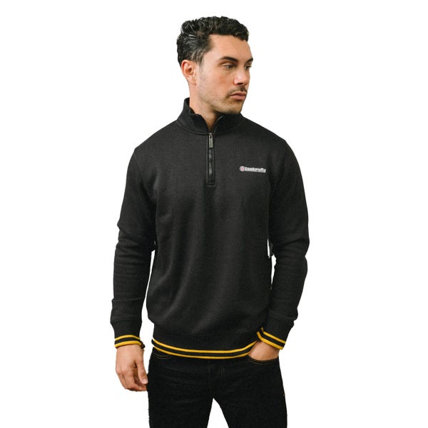 Lambretta Mens Tipped Quarter Zip Sweatshirt Carousel 3