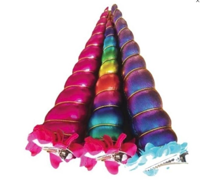 Clip-On Unicorn Horn clips to horse browband fancy dress pony club equestrian Carousel 1