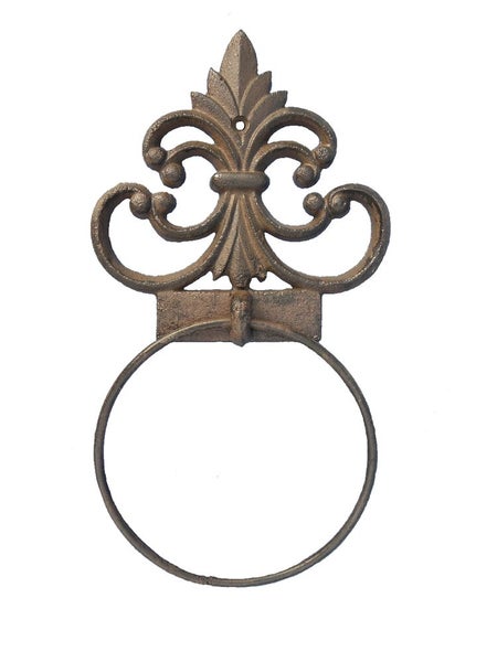 Mr Gecko Cast Iron Spire Towel Holder Hand Made Antique Rust Carousel 1