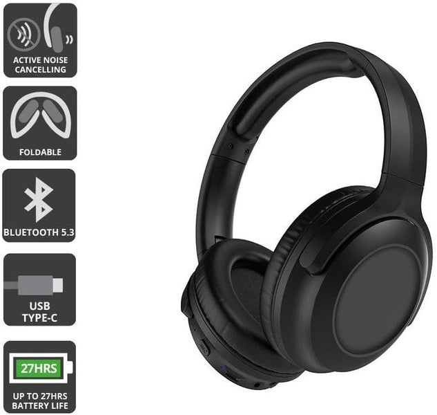 Kogan NC35 Noise-Cancelling Headphones (Black) - KANC35HRABLK Carousel 1