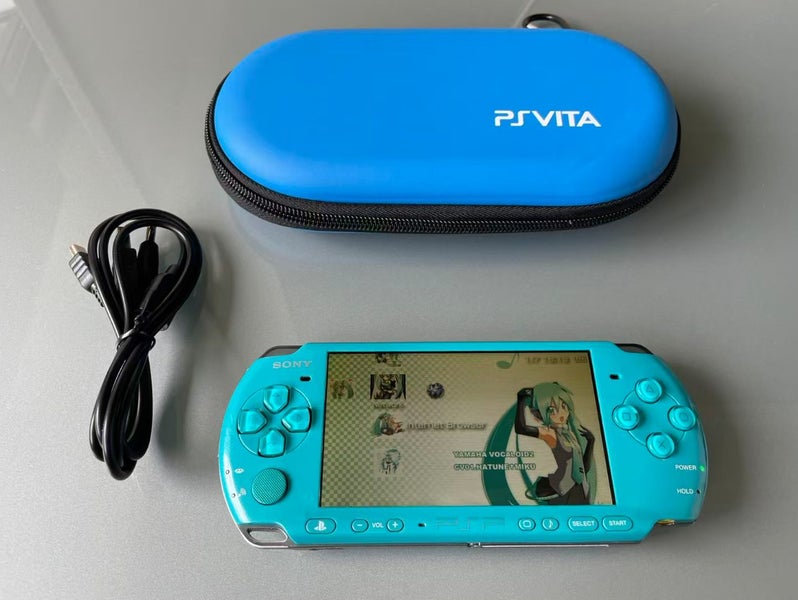 Sony PSP 3000 Limited Edition Turquoise Green Console 6.60 Pro-C 64G Memory Carousel 13