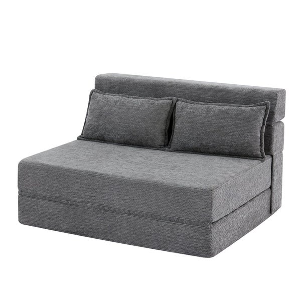 3-in-1 Foldable Lounge Sofa Bed - Adult Floor Couch (Charcoal Grey) Carousel 2