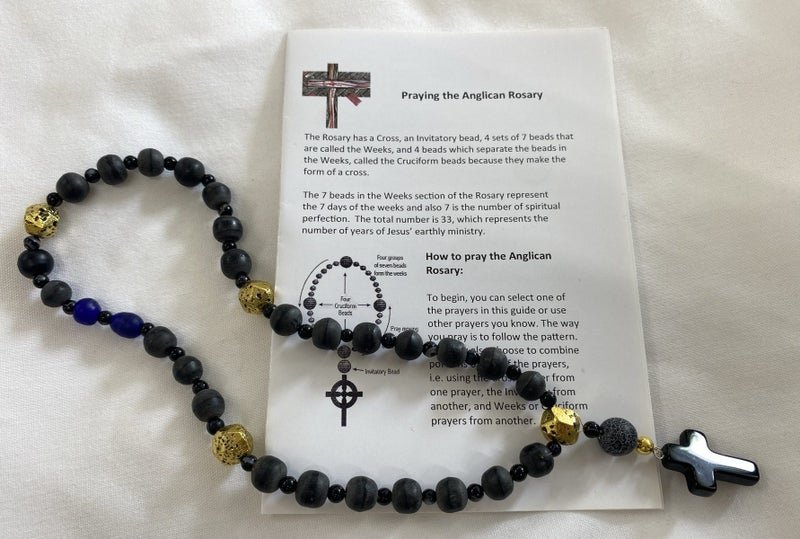 ANGLICAN PRAYER BEADS/Black & Gold beads Carousel 1