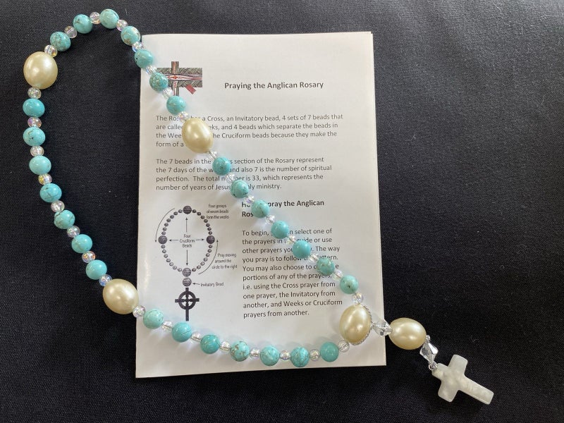 ANGLICAN PRAYER BEADS Blues/Crystals Carousel 1