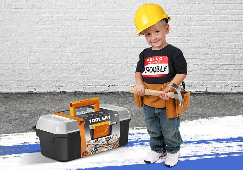 43pcs Kids Toolbox Construction Building Toys Carousel 2