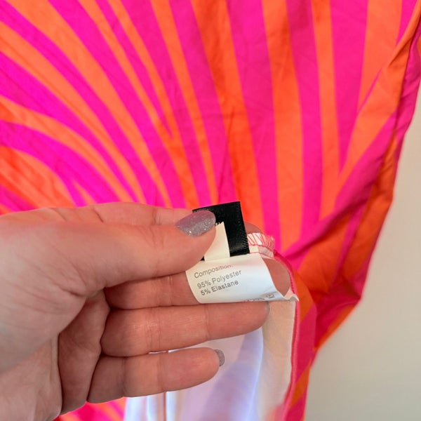 Shein Size XL Pink and Orange Patterned Midi Dress Carousel 8