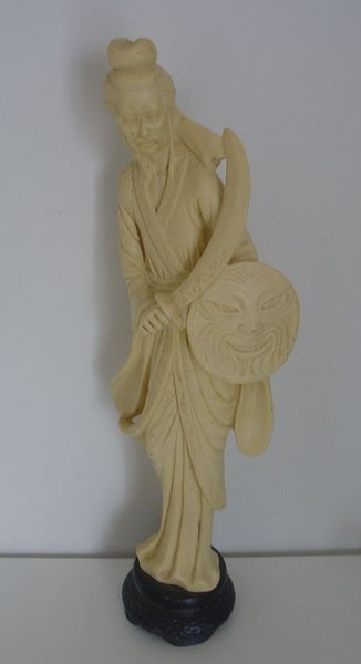 Oriental Resin Figure with Sword and Shield Carousel 1