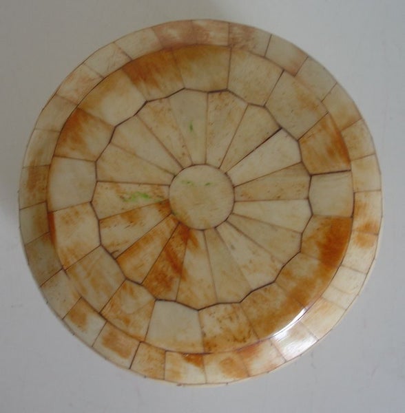 Vintage Bone Over Brass Container Carousel 6