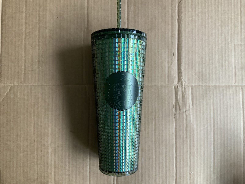 Starbucks Olive Green Grid Holo Cold Cup Carousel 3